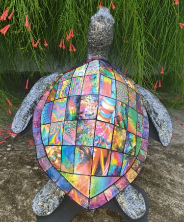 Sculpture titled "Tortue" by Siberil Rey, Original Artwork, Resin