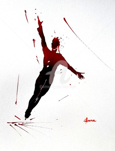 图画 标题为“Patinage artistique…” 由Henri Ibara, 原创艺术品, 墨