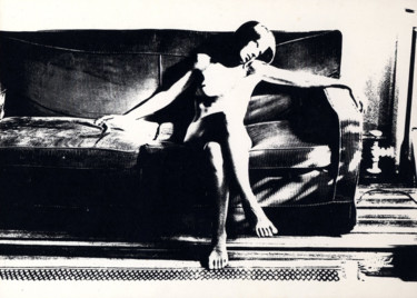 Nude on a Couch Kodalith Photographie intitulée "Nude on a Couch Kod…" par Llewellyn Berry, Œuvre d'art originale, Photographie argentique