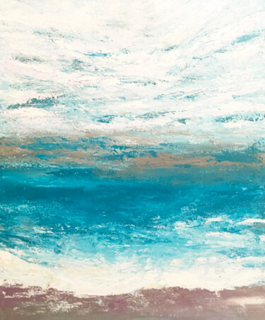 Abstraction art, Seascape oil painting, abstract painting Картина под названием "Abstraction art, Se…" - Violetta Golden, Подлинное произведение искусства, Акрил Установлен на Деревя…