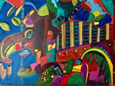 Peinture intitulée "Hindi" par Clo Lecouturier, Œuvre d'art originale, Acrylique