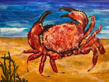 Painting titled "The Cromer Crab" by Digby Chacksfield, Original Artwork, Acrylic