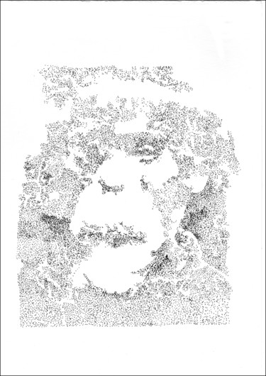 Drawing titled "singe-enfant" by Stéphanie Cerdeira, Original Artwork, Ink
