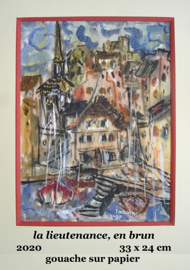 Peinture intitulée "La lieutenance, en…" par Ioana, Œuvre d'art originale, Gouache Monté sur Carton