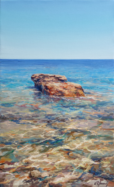 Alone stone (30x50cm, oil painting) Peinture intitulée "Alone stone (30x50c…" par Narek, Œuvre d'art originale, Huile Monté sur Châssis en bois