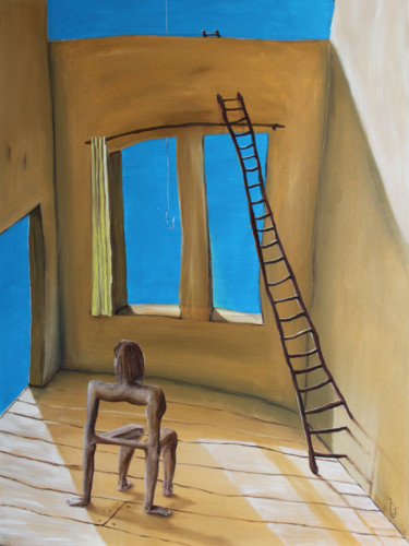绘画 标题为“Der Stubenhocker” 由Carola Eleonore Thiele, 原创艺术品, 油