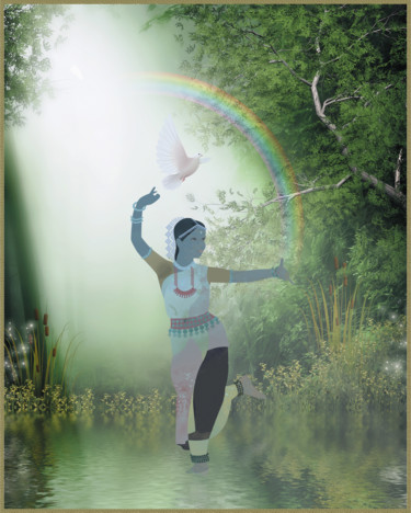数字艺术 标题为“danseuse aquatique” 由Harald Dastis, 原创艺术品, 数字油画