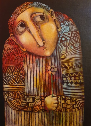 Pintura intitulada "Shy lover (Acrylic…" por Liana Asatryan, Obras de arte originais, Óleo Montado em Armação em madeira