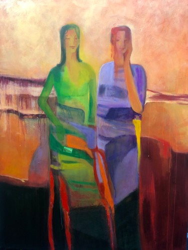 Peinture intitulée "Earth and Sky in co…" par Vasu Tolia, Œuvre d'art originale, Acrylique