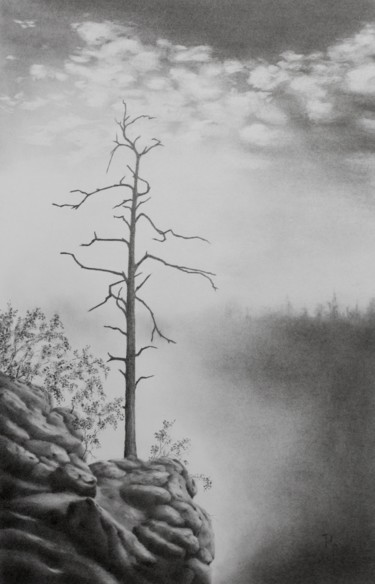 Zeichnungen mit dem Titel "Außenposten" von Ronald Firla, Original-Kunstwerk, Bleistift