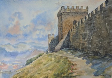 绘画 标题为“Genoese fortress” 由Galina Yarovikova, 原创艺术品, 水彩