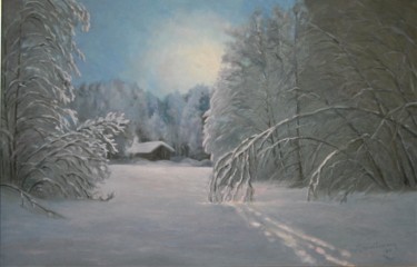 Painting titled "Viimeiset säteet" by Ari Reinikainen, Original Artwork, Oil