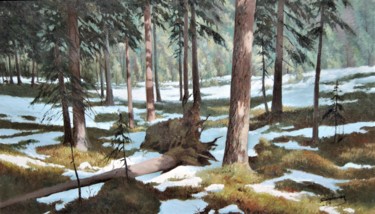 Painting titled "Lumet sulaa" by Ari Reinikainen, Original Artwork, Oil