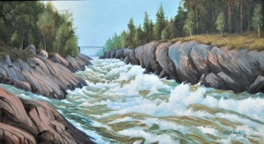 Painting titled "Imatrankoski" by Ari Reinikainen, Original Artwork, Oil