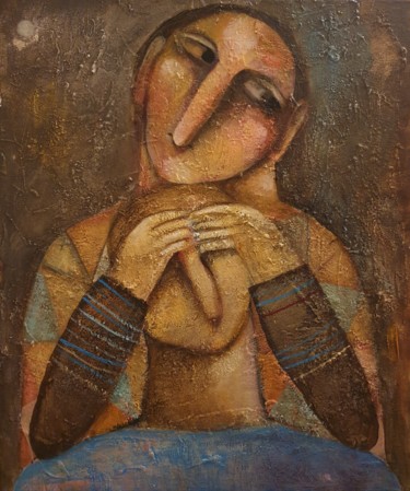 Game (Acrylic painting, 50x60cm, ready to hang) Painting titled "Game (Acrylic paint…" by Liana Asatryan, Original Artwork, Acrylic Mounted on Wood Stretcher frame