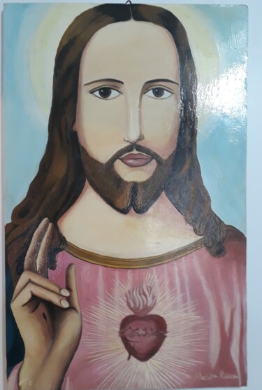 绘画 标题为“Sagrado coração de…” 由Mariza Tomaz  Soares, 原创艺术品, 油