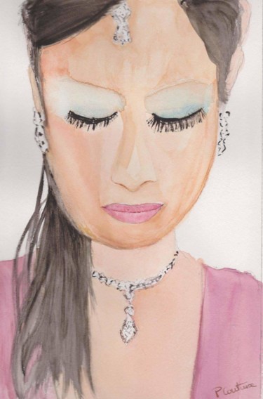 femme aux yeux baissés