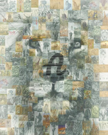 Arts numériques intitulée "The king" par Isabelle Vernet, Œuvre d'art originale, Travail numérique 2D Monté sur Aluminium