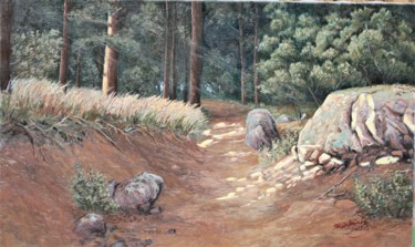 Painting titled "Polku metsään" by Ari Reinikainen, Original Artwork, Oil