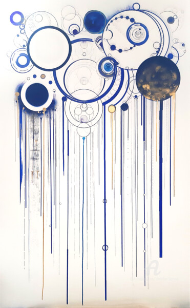 图画 标题为“Cercles 4” 由Christine Barone, 原创艺术品, 标记