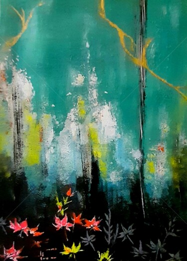 Painting titled "Verdura" by Afzal Shaikh, Original Artwork, Acrylic