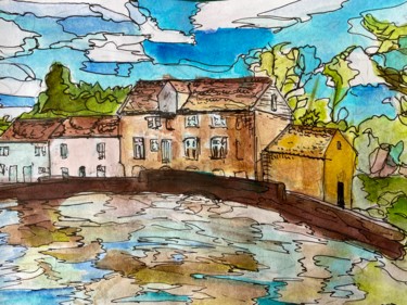 Painting titled "Thetford Coffee Mill" by Digby Chacksfield, Original Artwork, Watercolor