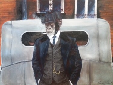 Peinture intitulée "Monkey Blinders" par Kevin Bardin, Œuvre d'art originale, Acrylique