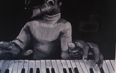 Peinture intitulée "Stevie wonder" par Kevin Bardin, Œuvre d'art originale, Huile