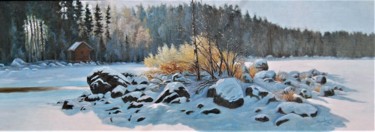 Painting titled "Kivinen saari" by Ari Reinikainen, Original Artwork, Oil