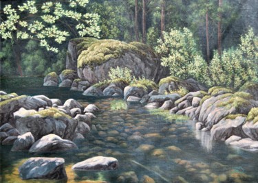 Painting titled "Matala joki" by Ari Reinikainen, Original Artwork, Oil