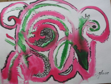 「MA PAUVRE TETE」というタイトルの絵画 Michele Glaizeによって, オリジナルのアートワーク, インク