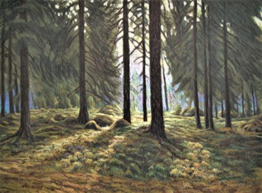 Drawing titled "Metsä" by Ari Reinikainen, Original Artwork, Pastel