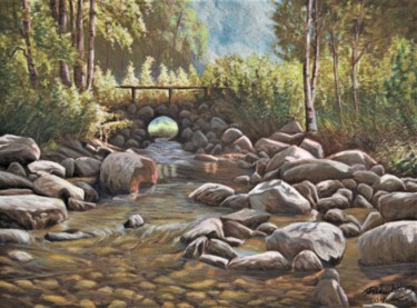 Drawing titled "Silta" by Ari Reinikainen, Original Artwork, Pastel
