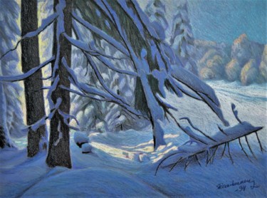 Drawing titled "Talvi" by Ari Reinikainen, Original Artwork, Pastel