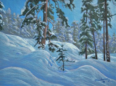 Drawing titled "Lumisia puita" by Ari Reinikainen, Original Artwork, Pastel