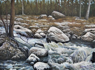 Drawing titled "Myllyjoki2" by Ari Reinikainen, Original Artwork, Pastel