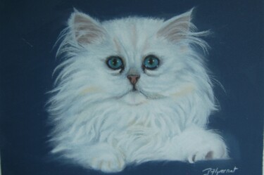 Drawing titled ""PLUME" chatonne pe…" by Patricia Giroldini Hyvernat, Original Artwork, Pastel