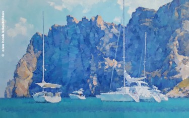 Pintura titulada "Cala San Vicence XV" por Alex Hook Krioutchkov, Obra de arte original, Oleo