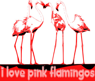 Arts numériques intitulée "Flamants roses" par Mose, Œuvre d'art originale, Photo montage