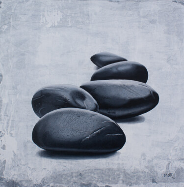 绘画 标题为“Black Basalt” 由Dietrich Moravec, 原创艺术品, 丙烯 安装在木板上
