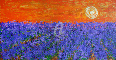 Картина под названием "EVENING LAVENDER RH…" - Svetlana Samovarova (SA.LANA), Подлинное произведение искусства, Акрил