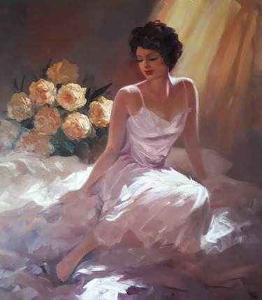 Good morning (100x90cm, oil painting, palette knife) Pintura intitulada "Good morning (100x9…" por Kamo Atoyan, Obras de arte originais, Óleo Montado em Armação em madeira
