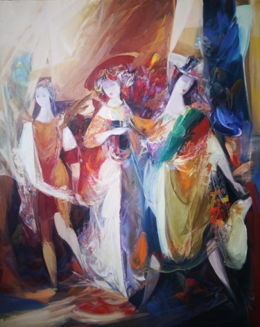 The Princess (100x80cm, oil painting, palette knife) 제목이 "The Princess (100x8…"인 미술작품 Kamo Atoyan로, 원작, 기름 나무 들것 프레임에 장착됨