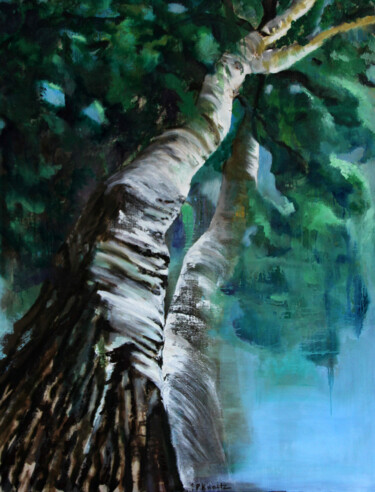 Peuplier Blanc Peinture intitulée "Peuplier Blanc" par Pascale Kuentz, Œuvre d'art originale, Huile