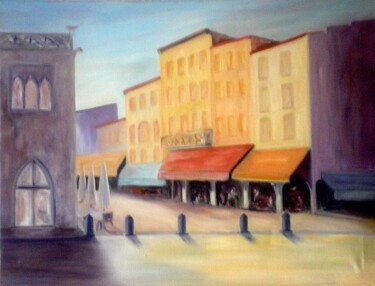 Painting titled "Place de la loge" by Gerard Alverni, Original Artwork, Oil