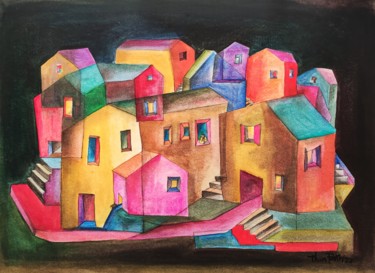 Sono tutti partiti... Peinture intitulée "Sono tutti partiti.…" par Thia Path, Œuvre d'art originale, Huile
