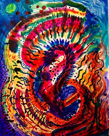 绘画 标题为“tropical abstraction” 由Cedric Villedieu, 原创艺术品, 墨