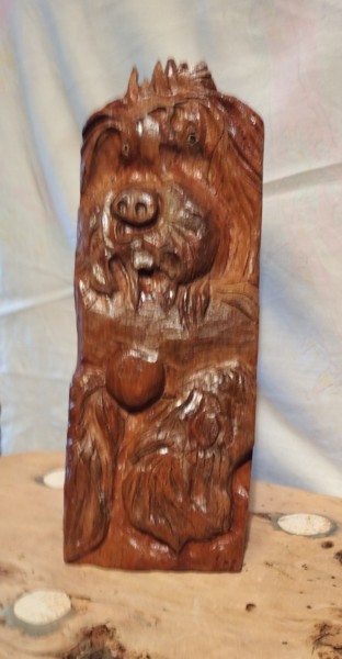Sculpture intitulée "A mon Gus" par Martine Chatain Ottelé, Œuvre d'art originale, Bois