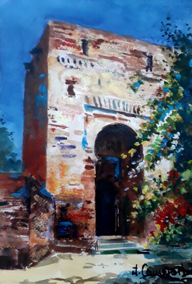 Puerta de la Justicia. Alhambra. Acrlico sobre lienzo Peinture intitulée "Puerta de la Justic…" par Jose Camero Hernandez, Œuvre d'art originale, Acrylique