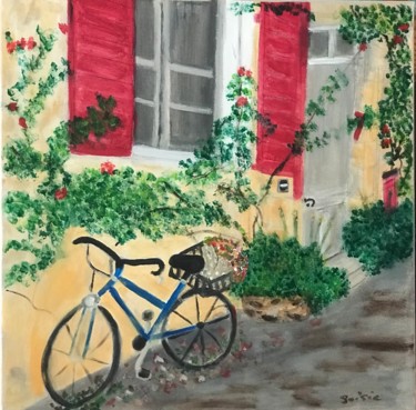 Malerei mit dem Titel "Paysage de France u…" von Soisic, Original-Kunstwerk, Acryl